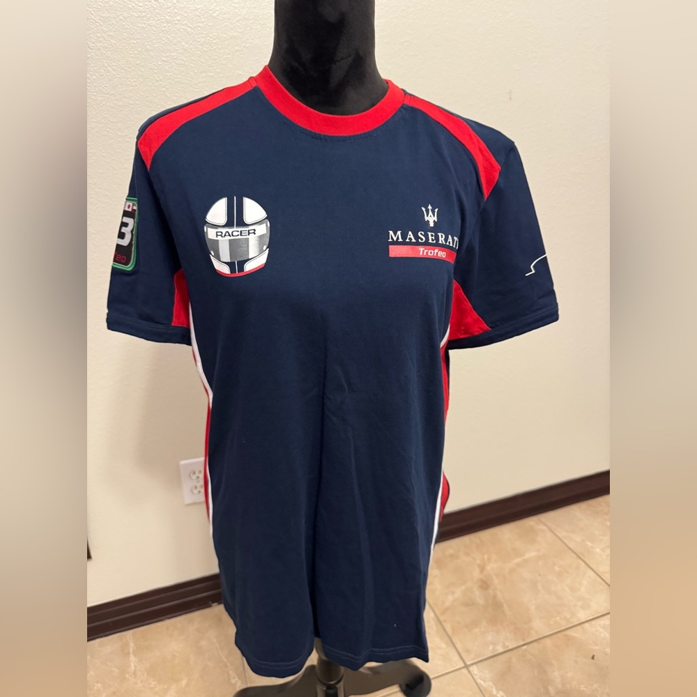 Maserati Shirt | Maserati corse Navy Blue Trofeo Racer 33 Men’s Shirt
